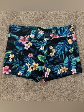 YoniQue Women's Black Tropical Print Swimwear Bottom